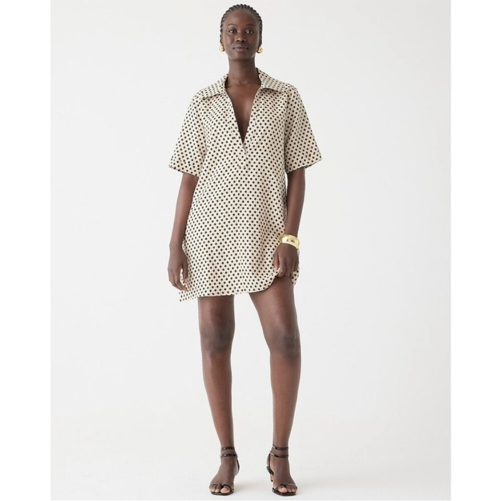 J.Crew Bungalow popover dress in dot size large
